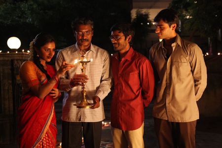 Dhanush, Samuthirakani, Amala Paul, and Hrishikesh in Velaiyilla Pattathari (2014)