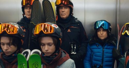 Still of Julia Louis-Dreyfus, Will Ferrell, and Julian Grey in Downhill