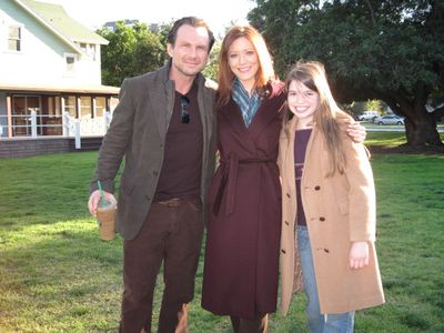 Jadin With Christian Slater, Elizabeth Bogush On The Set Of 