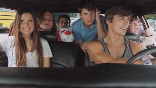 Bubba Lewis, Mark L. Young, Joey Pollari, Zack Pearlman, Alex Frnka, and Michael Aaron Carico in The Inbetweeners (2012)