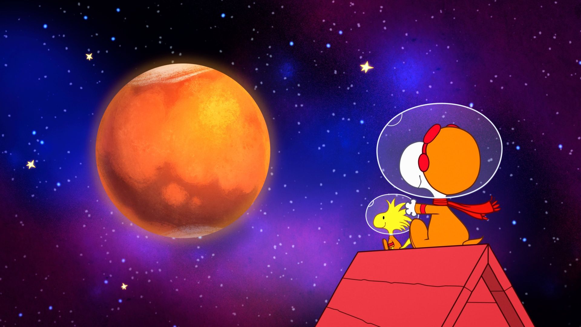 Snoopy in Space background