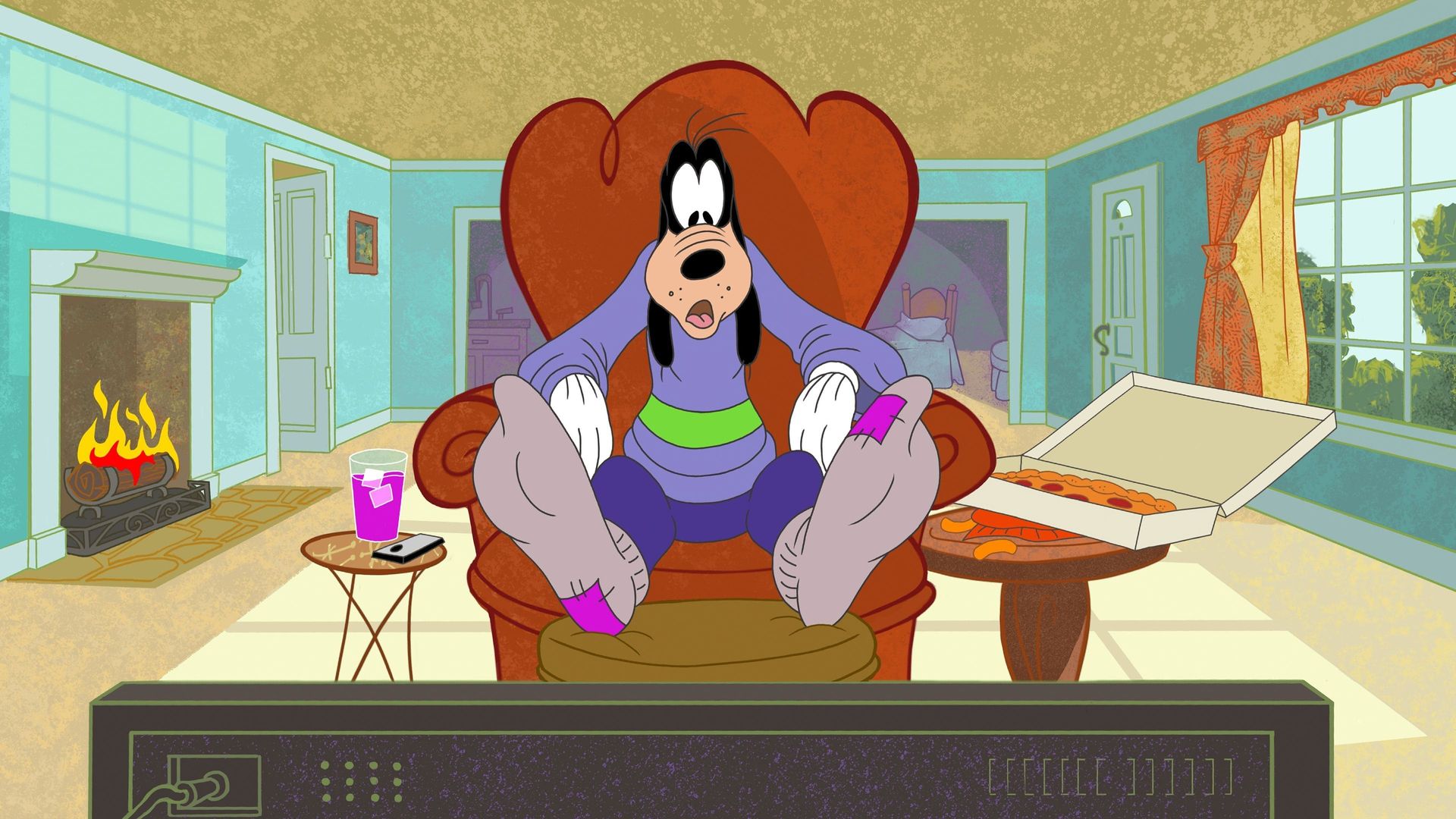 Goofy in How to Stay at Home background