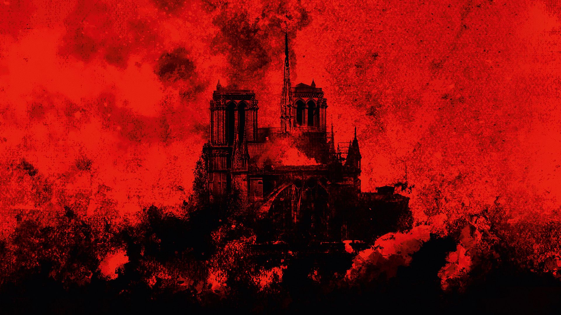 Notre-Dame on Fire background