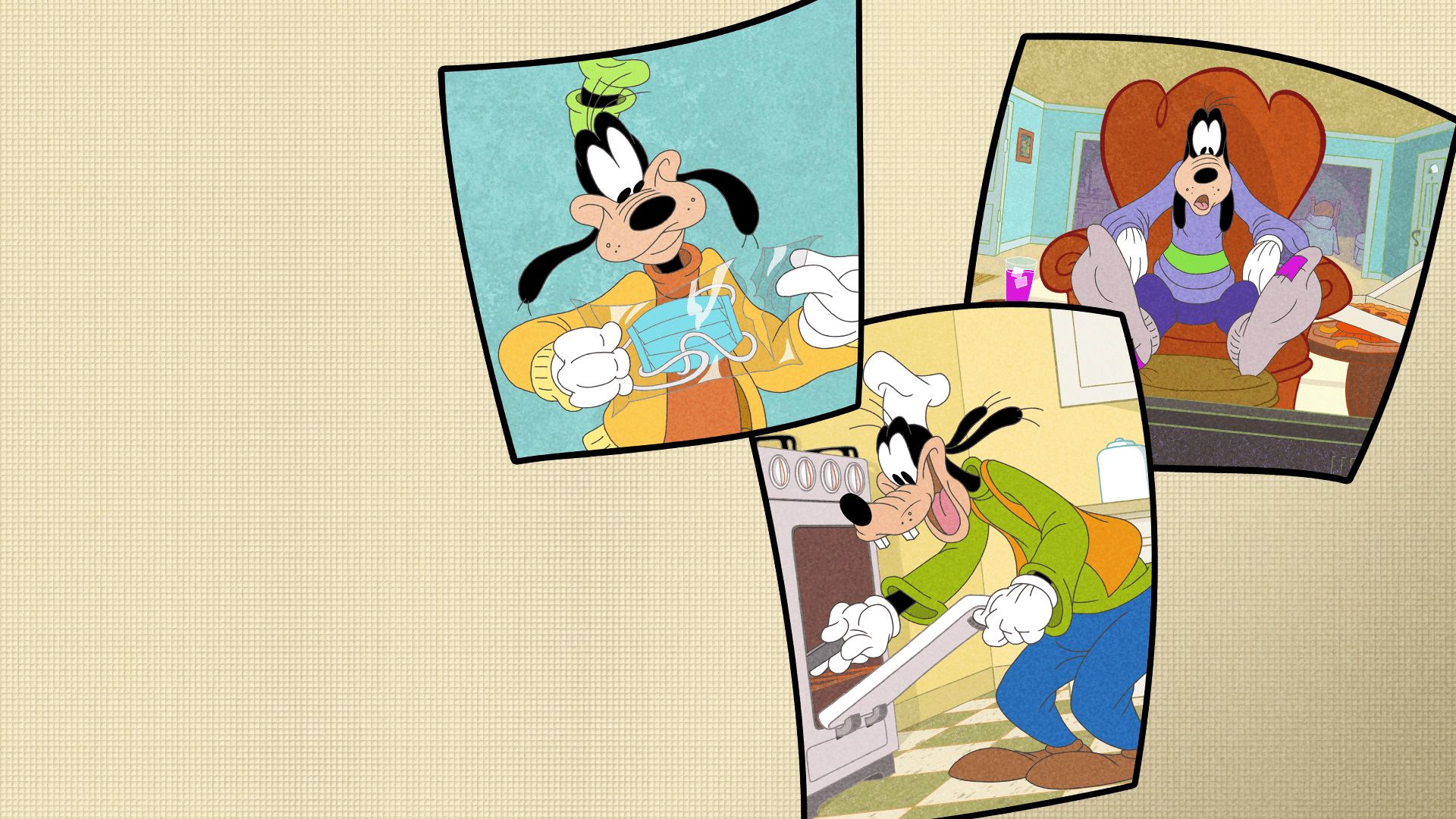 Goofy in How to Stay at Home background