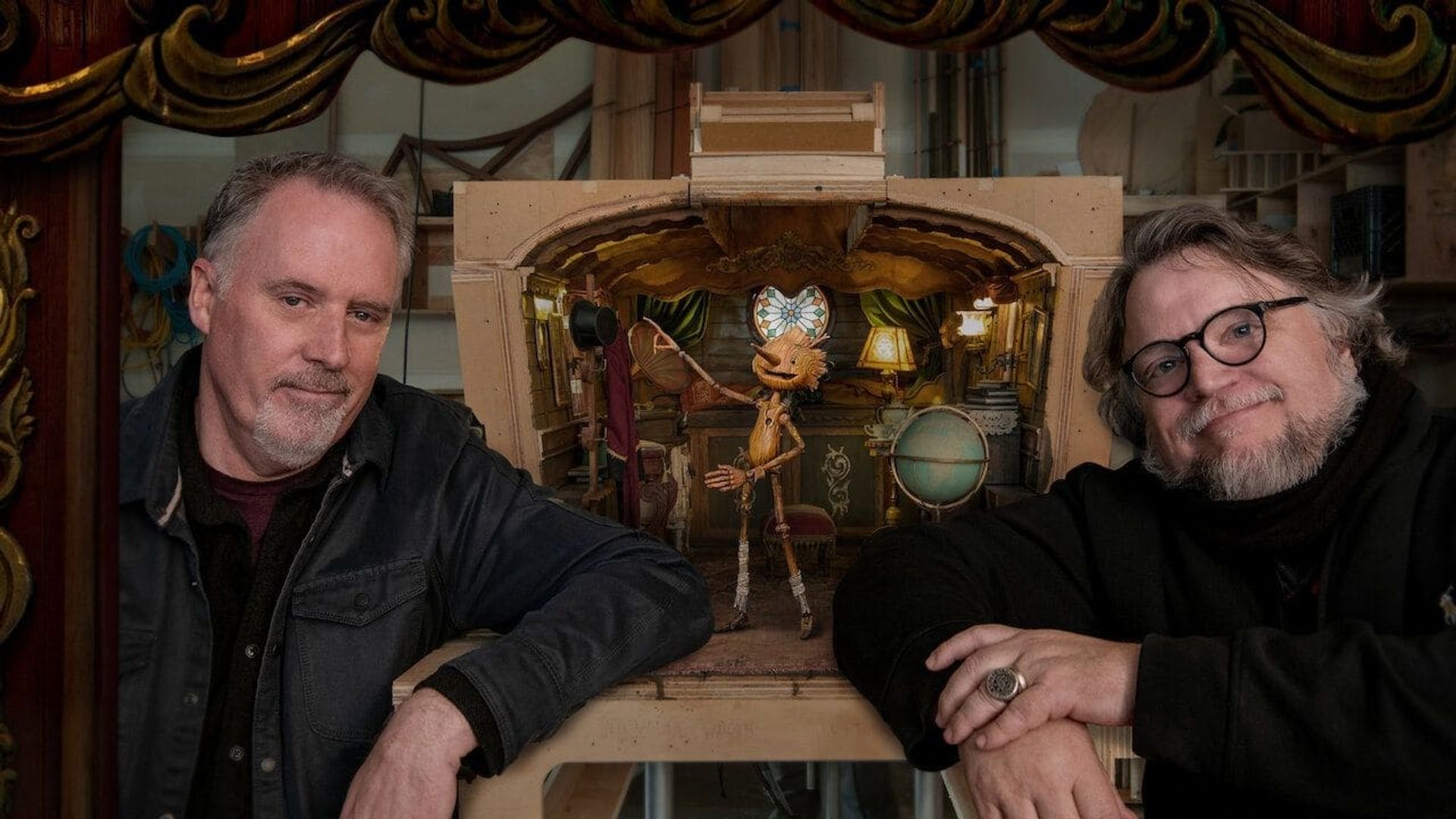 Guillermo del Toro's Pinocchio: Handcarved Cinema background