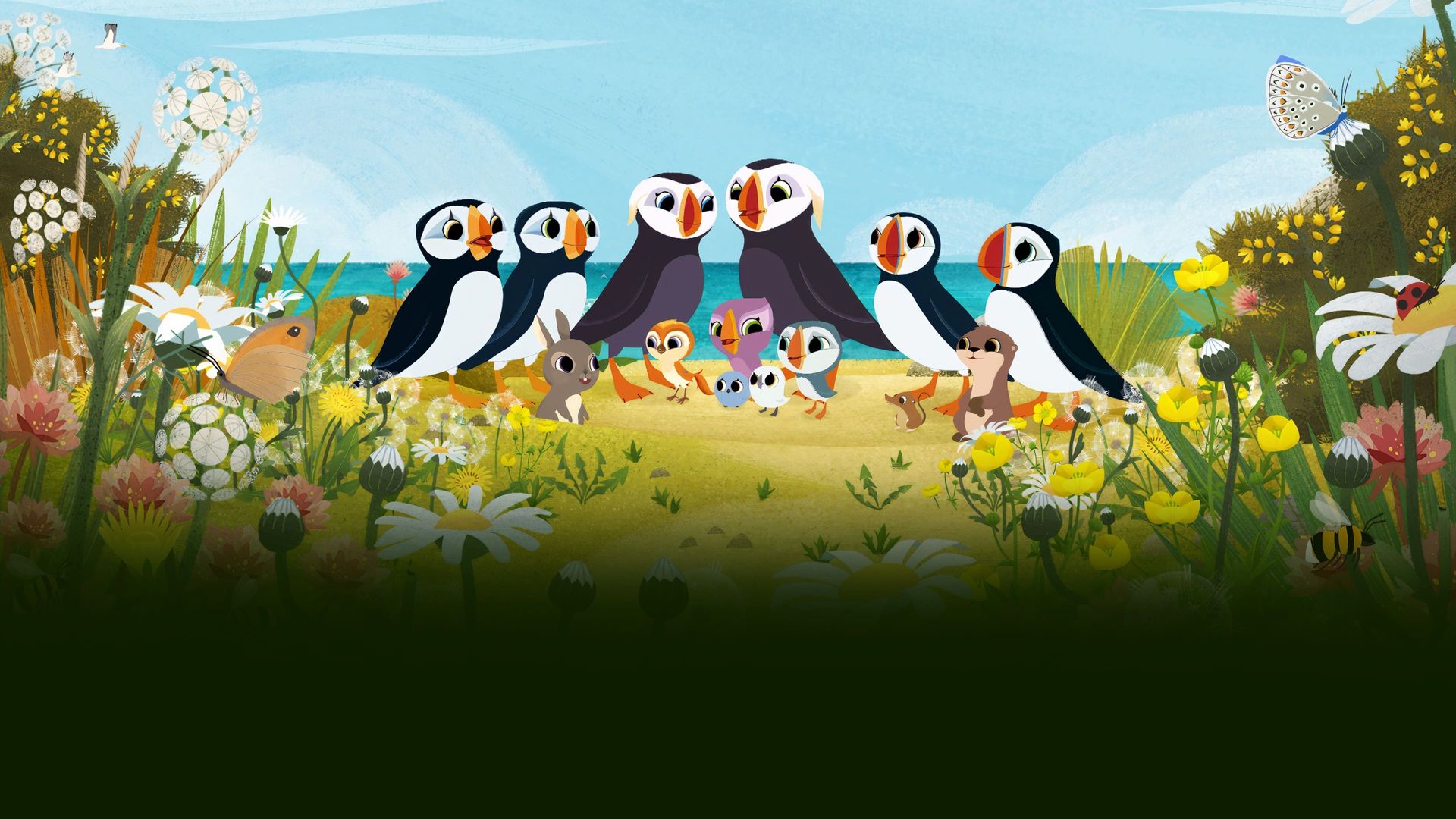 Puffin Rock and the New Friends background