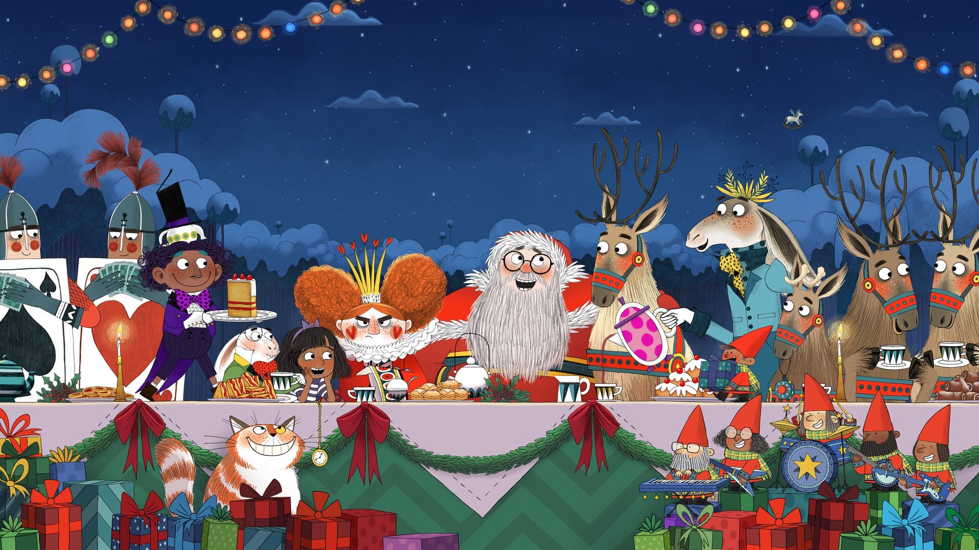 The Night Before Christmas in Wonderland background