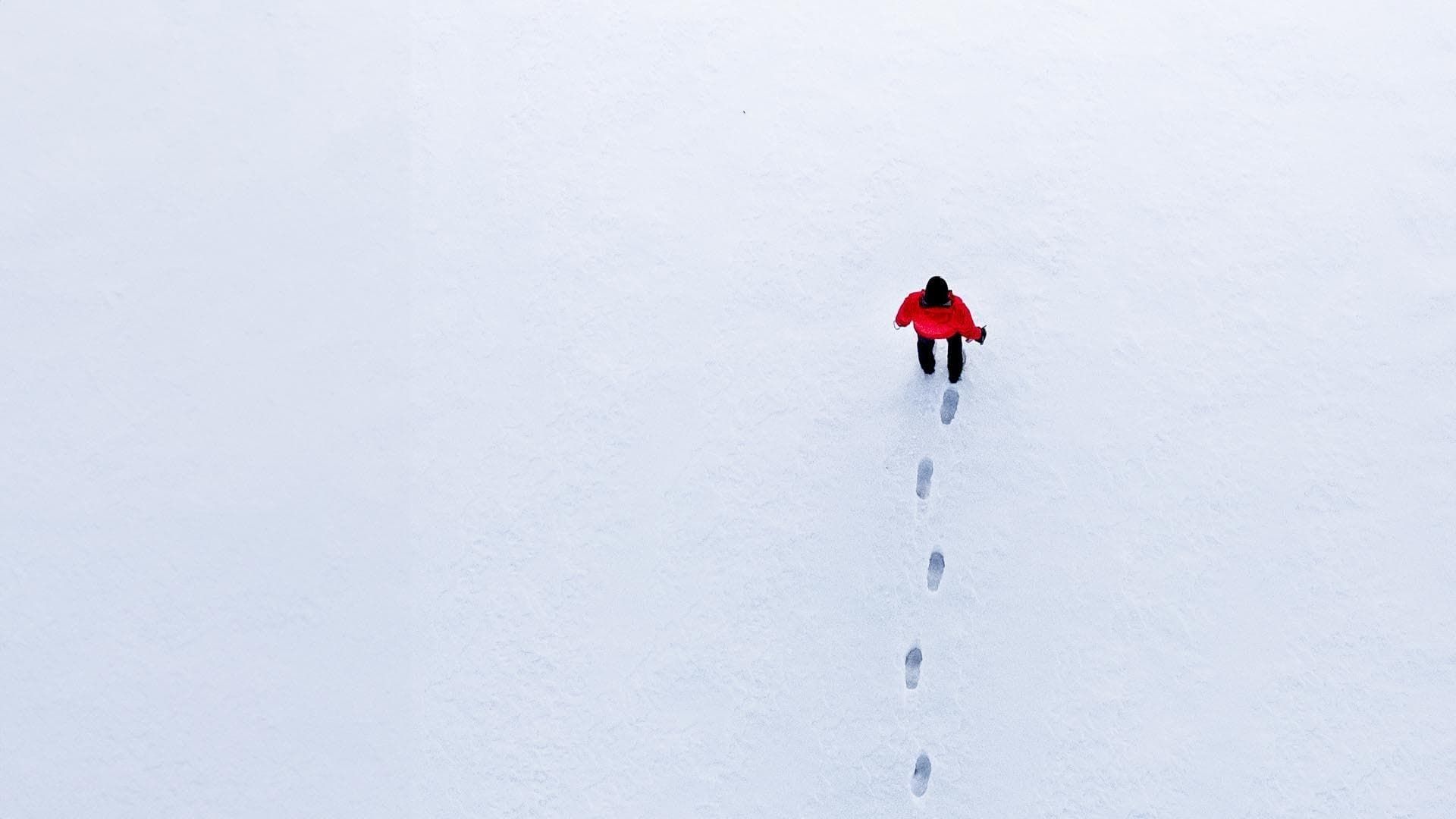 Footsteps in the Snow background