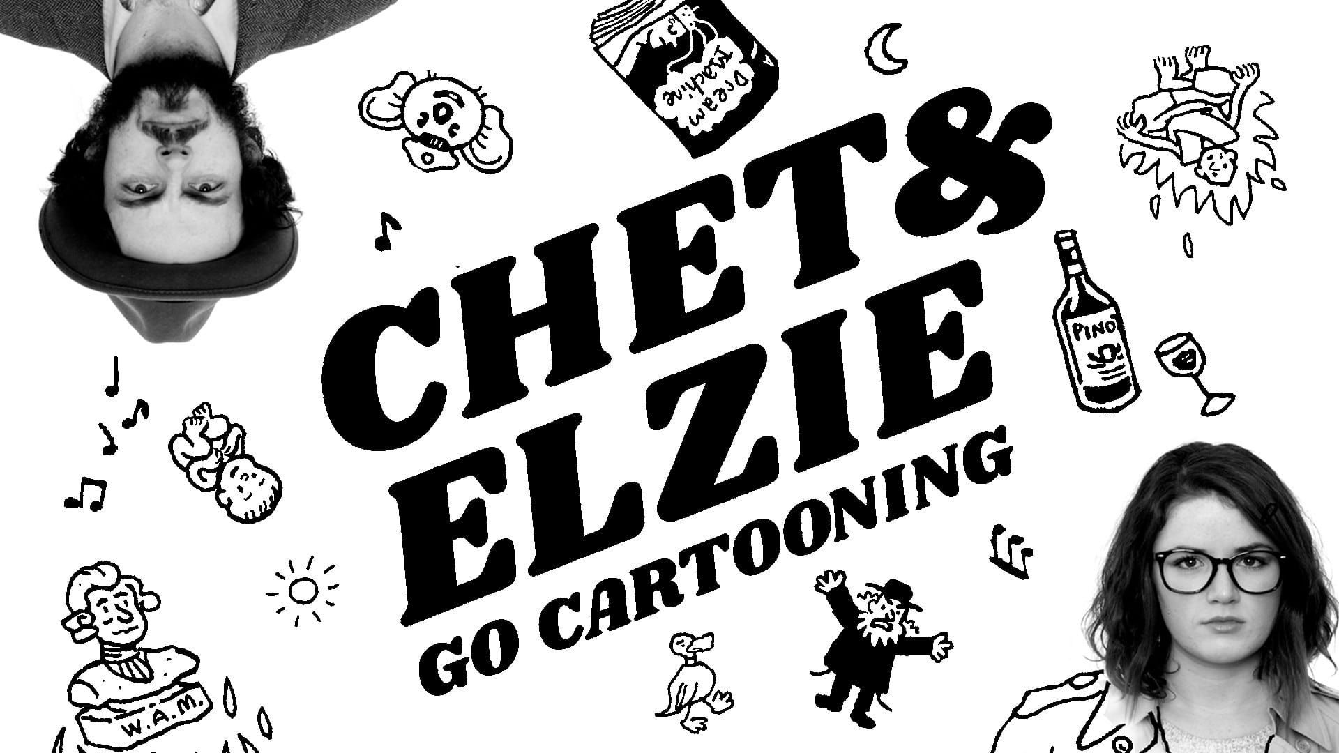 Chet and Elzie Go Cartooning background