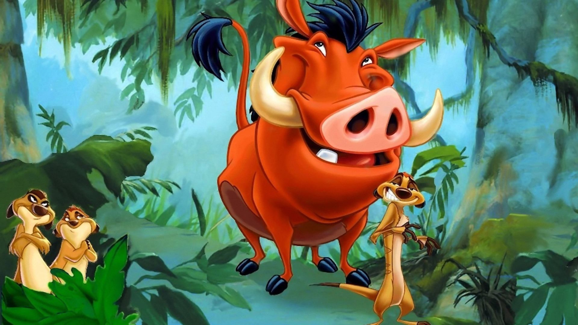 On Holiday with Timon & Pumbaa background