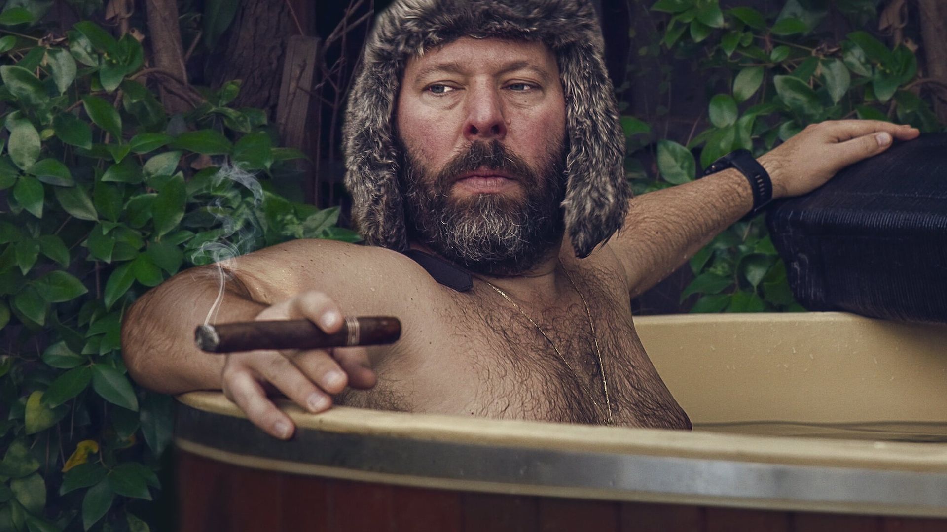 The Cabin with Bert Kreischer background