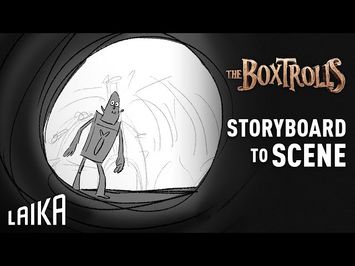 “Into the Boxtrolls‘ Lair” Storyboard to Scene