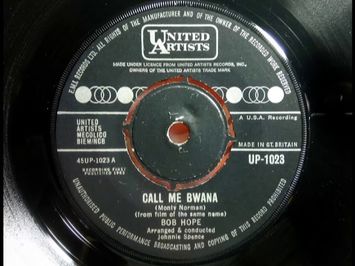 Popcorn - BOB HOPE - Call Me Bwana - UNITED ARTISTS UP 1023 UK 1963 Safari Jungle Dancer Film Theme